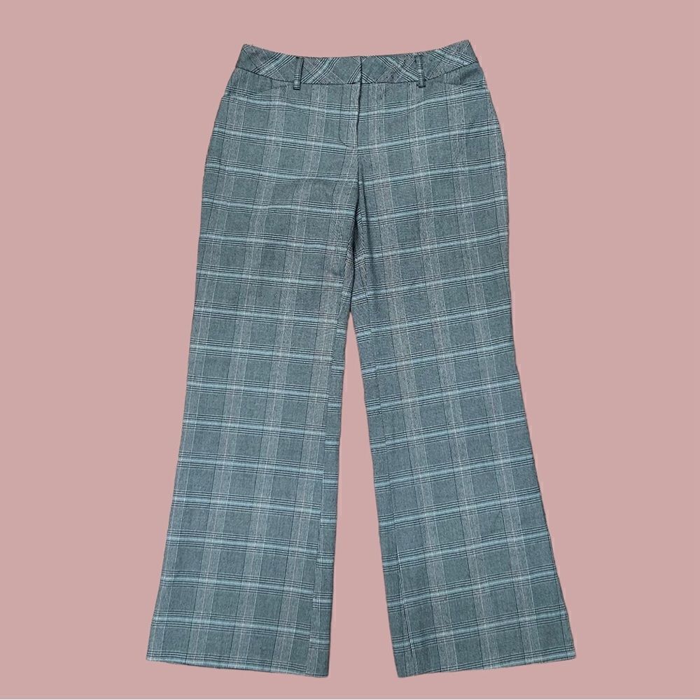 Vintage Brown Plaid Trousers // petite wide leg low rise 90s corporate sleaze